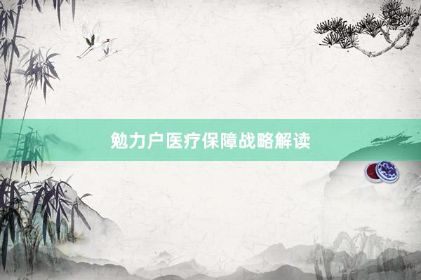 勉力户医疗保障战略解读
